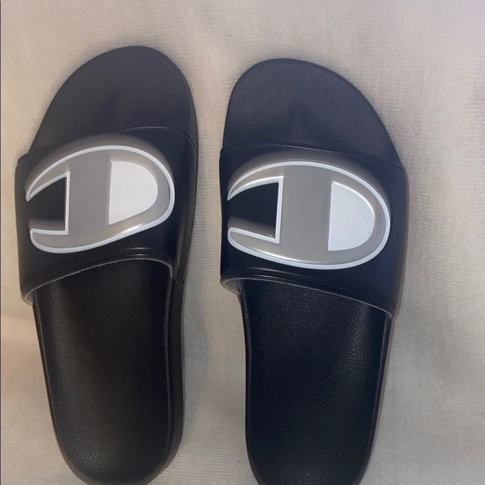 Champion Black Slide Sandals